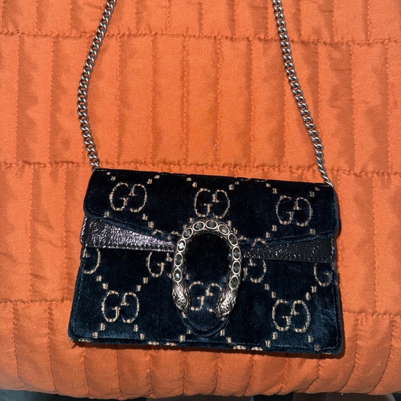 DIONYSUS SUPER MINI BAG NAVY VELVET - Picture 4 of 12